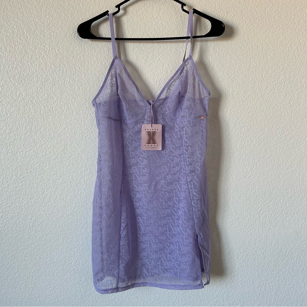Savage X Fenty Purple Lavender Sheer Slip Feminine Sexy Romantic Baddie Chemise